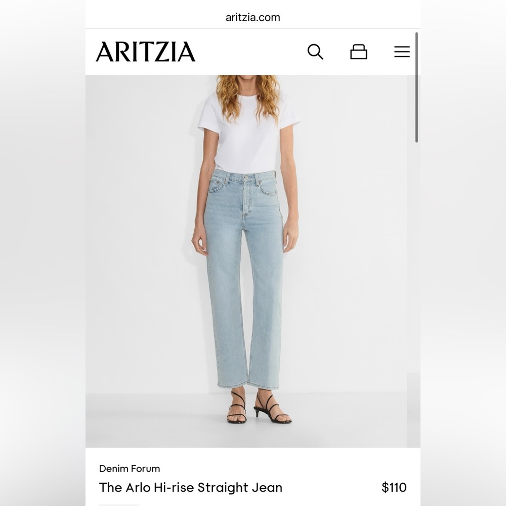 Aritzia Denim Forum Sky Blue High-Rise Jeans